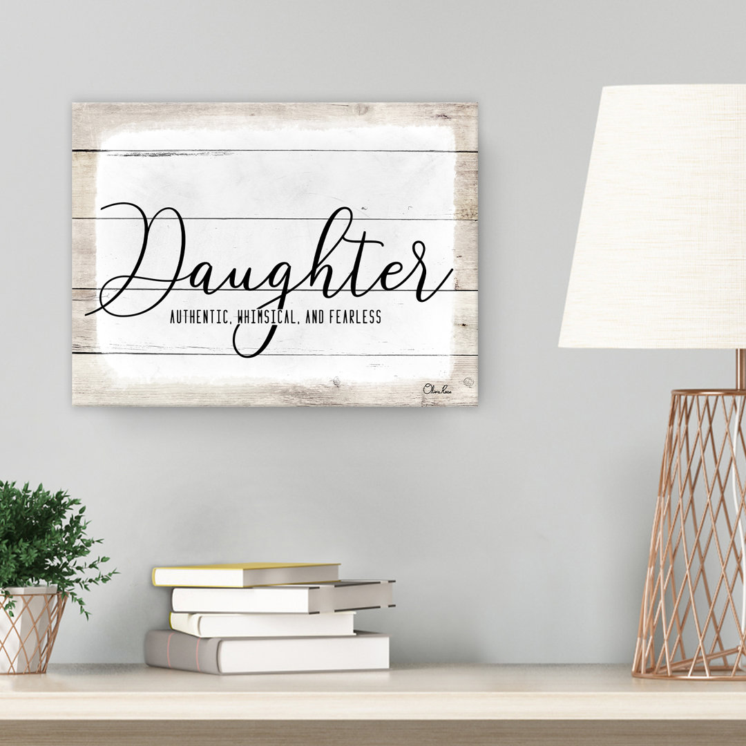 Daughter - Wrapped Canvas Print Trinx 
