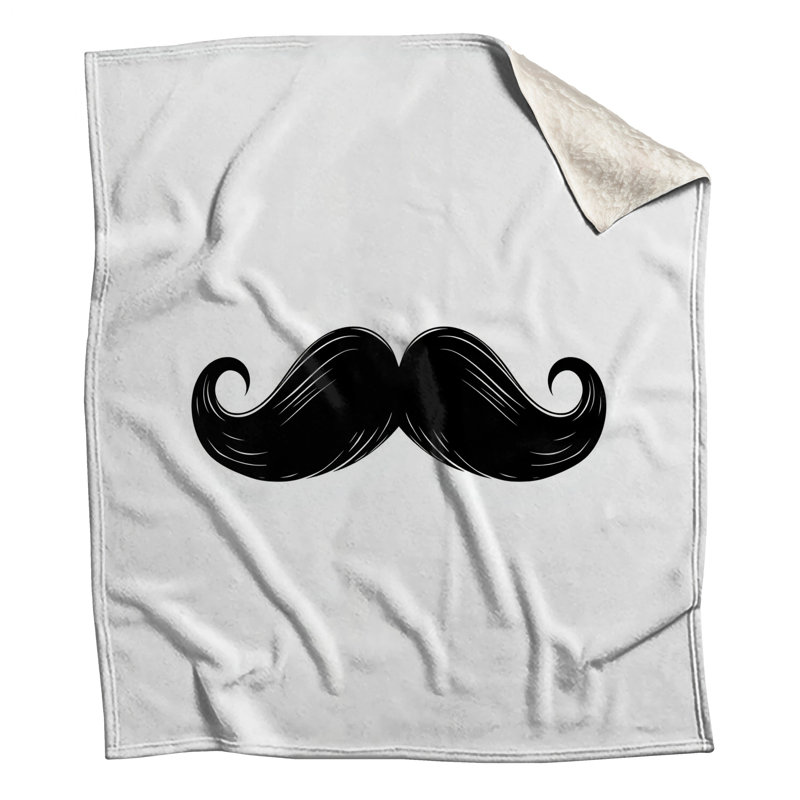 Couvertures noires à moustache enroulée, L 50 po x H 60 po