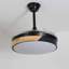 42 Inch 4 Blades Retractable Modern Dimmable Round Ceiling Fan With LED Lights and Remote Control