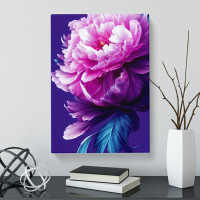 Welker Peony Flower Cyberpunk - Wrapped Canvas