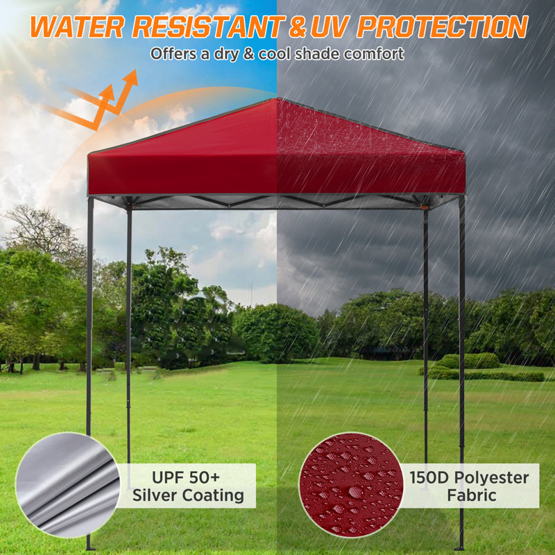 6x4 Canopy Tent, Heavy Duty Pop up Canopy with Carry Bag, Burgundy