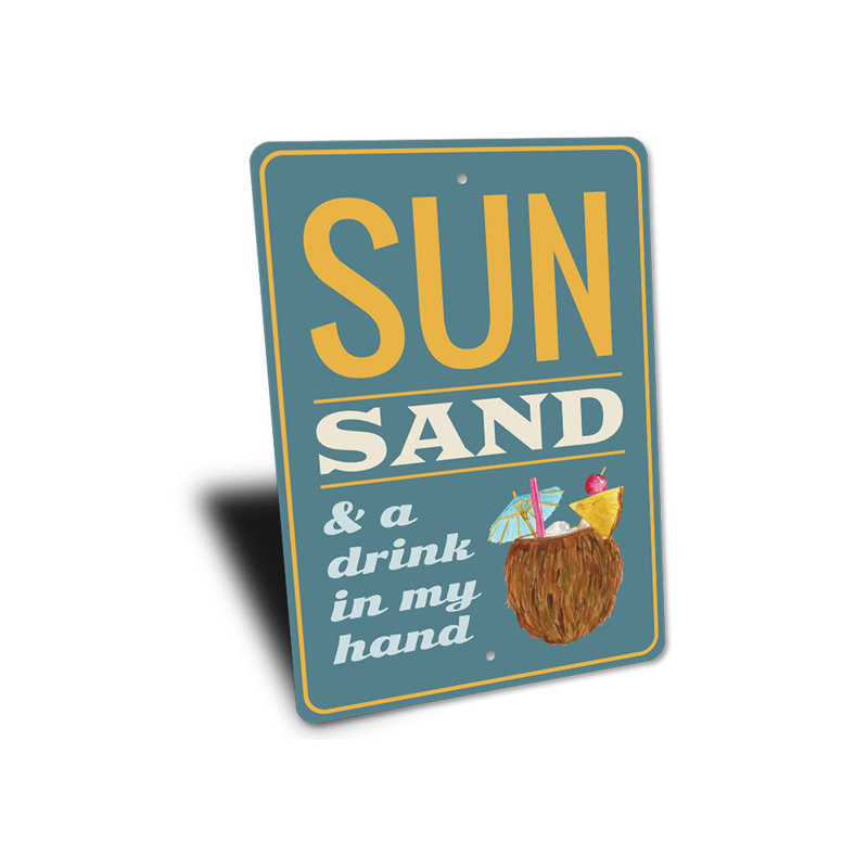 Plaque en aluminium «Coconut Drink», H 14 po x l 10 po x P 0,04 po