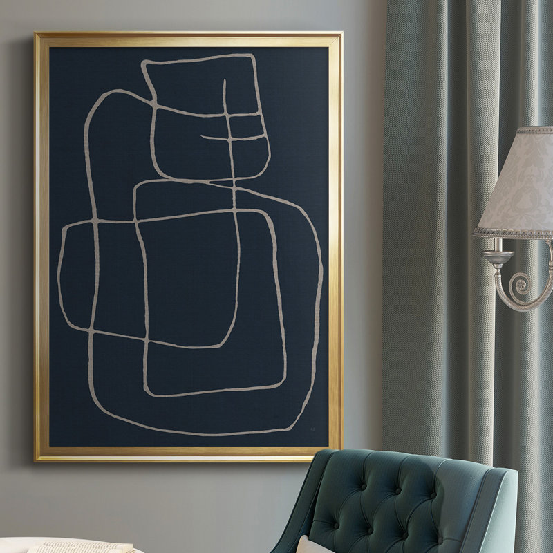 Shapes And Night Sky II, reproduction encadrée de qualité supérieure - prête à être accrochée, Or
