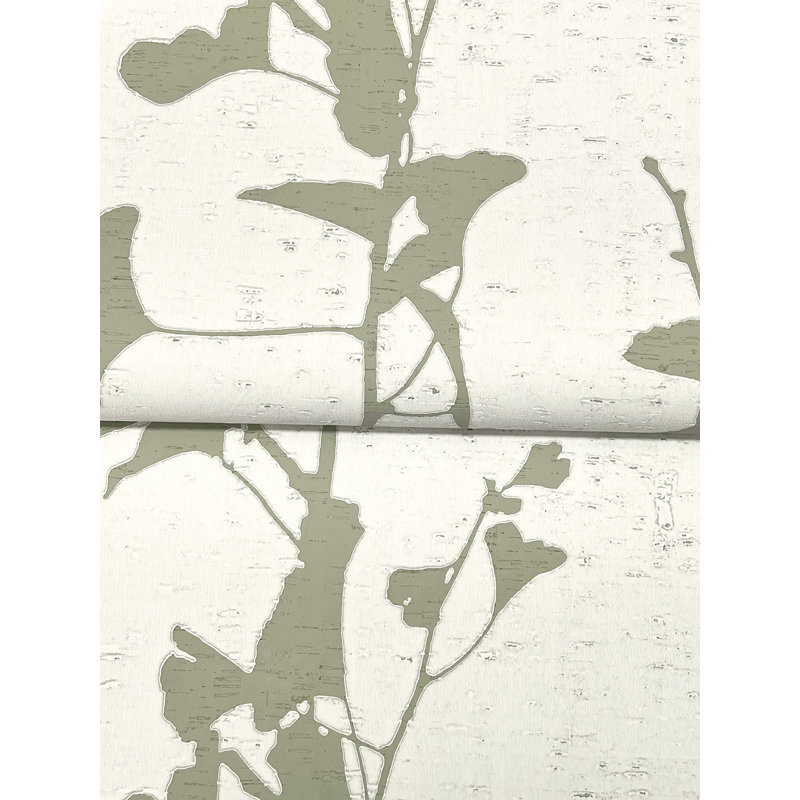 Papier peint silhouette Ginkgo, Vert