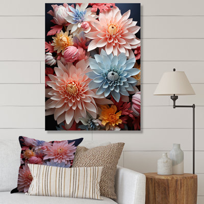 «Soft Elegance Mums Flowers IV» sur toile