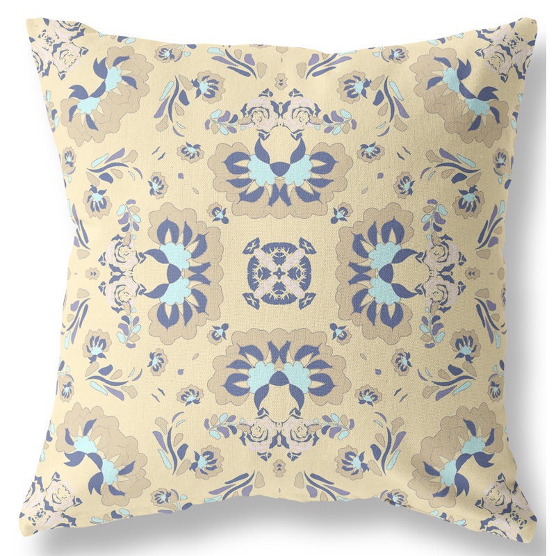  Housse de coussin Divine, 18 po x 18 po, Jaune/bleu
