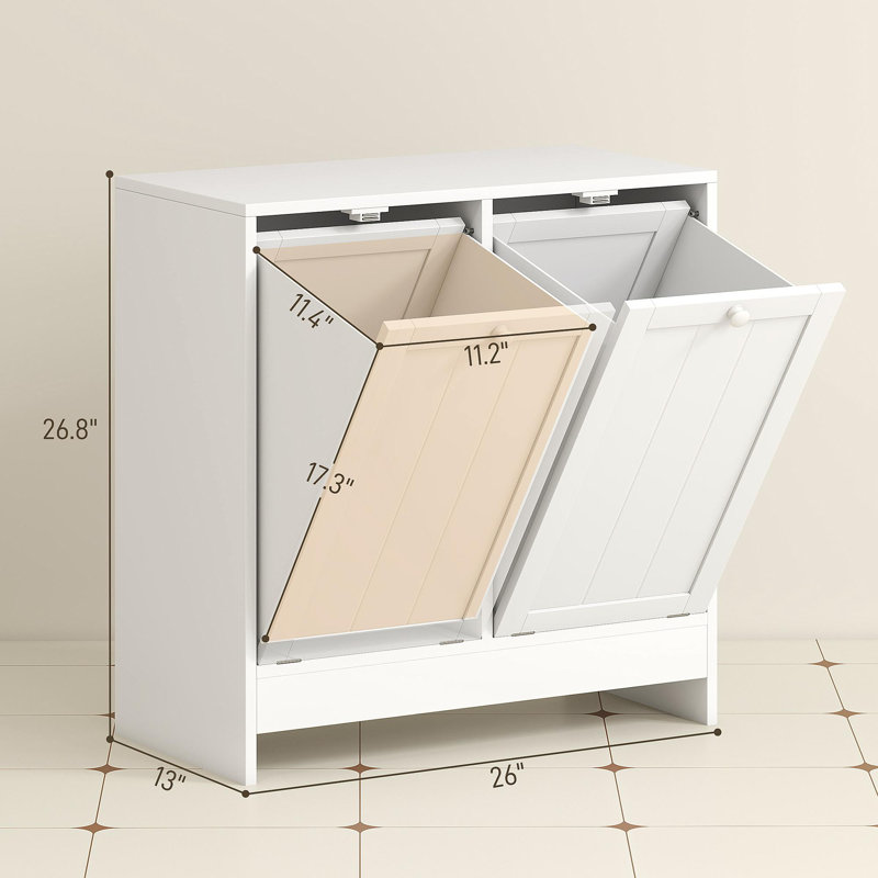 Hidden Laundry Hamper Cabinet,Tilt-Out Laundry Storage Cabinet