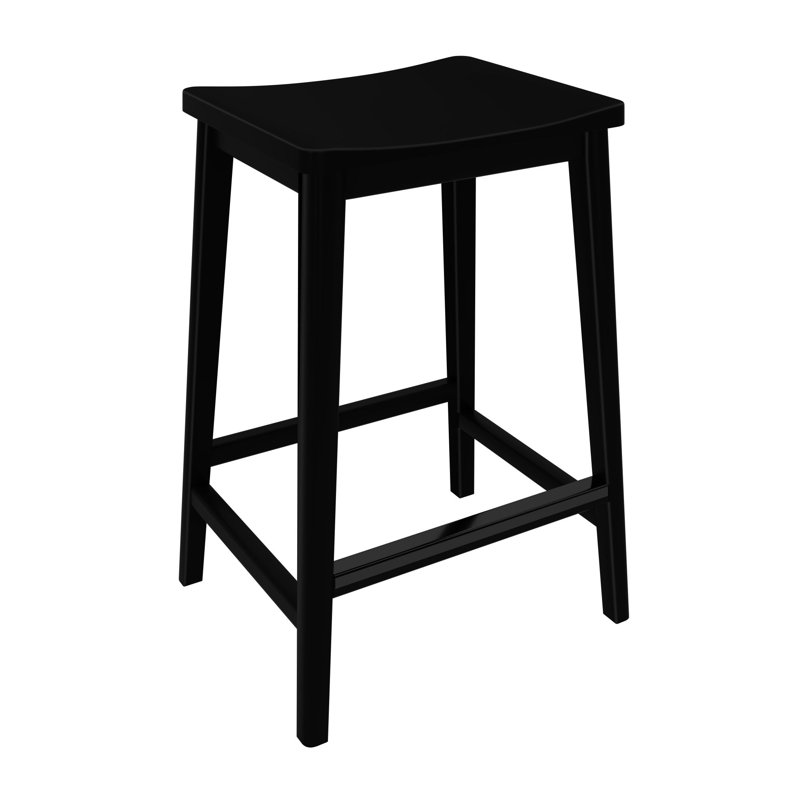 Smythe Solid Wood 24 inch Counter Stool, Black, 2