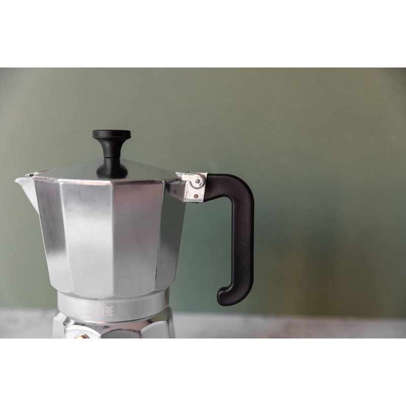 La Cafetière Venice Aluminium Espresso Maker, Silver, 15.2cm H x 15.3cm W x 9.5cm D