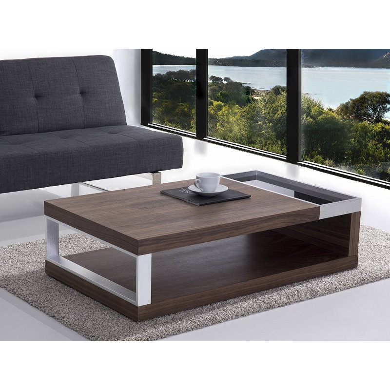 Solid Coffee Table with Storage