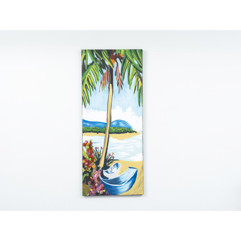 Toile murale surdimensionnée 47 po x 19 po - Art d'été peint à la main 47 x 19