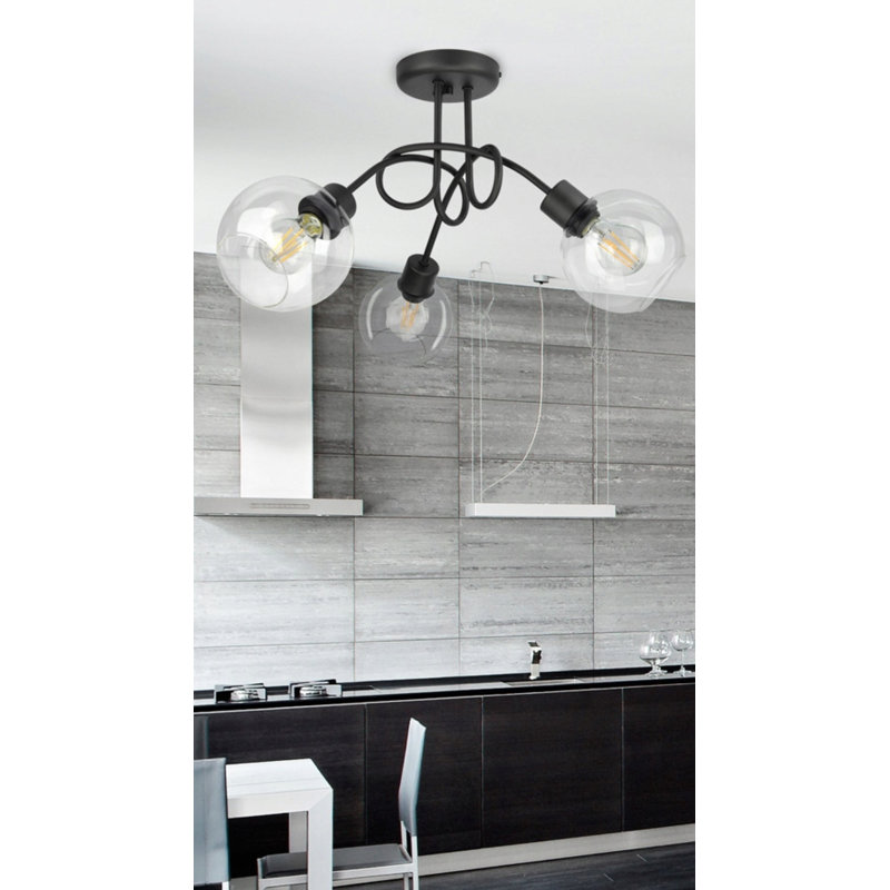 Bunn 3 - Light Black Sphere Pendant, Transparent