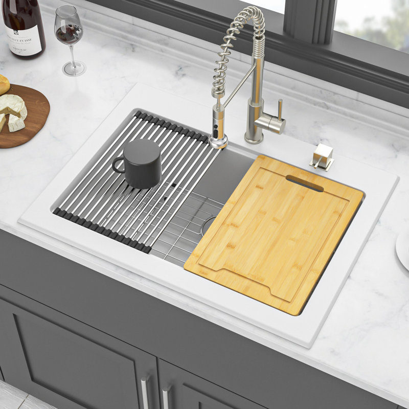 Évier de cuisine en quartz, évier de cuisine encastré en granite
