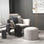 Table basse ronde avec rangement et repose-pieds avec plateau rabattable gris