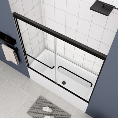 Bathtub Bypass Shower Door with Tempered Glass