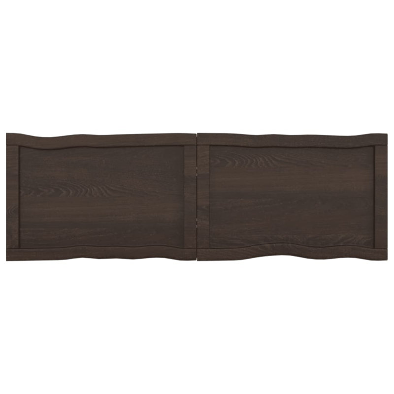 Table Top Solid Wood Oak, 4cm H x 120cm W x 40cm D, Dark Brown