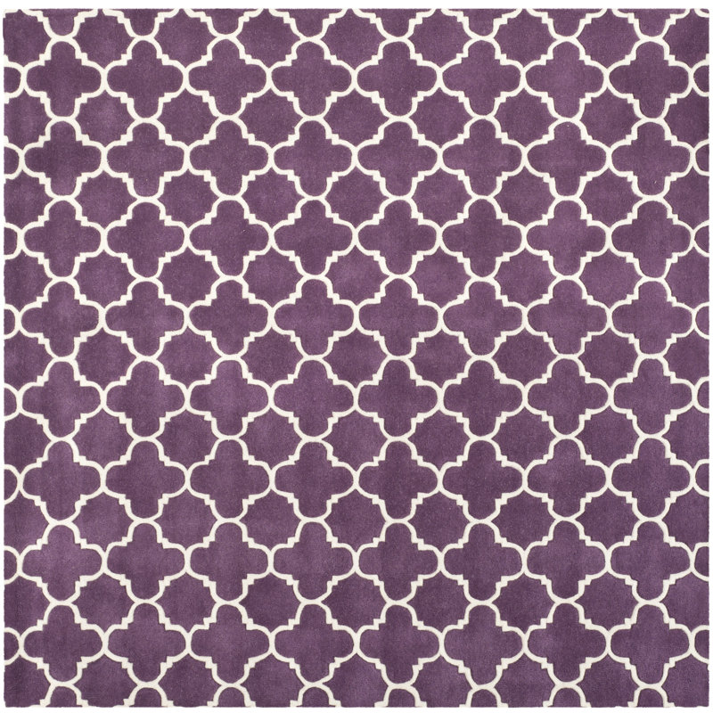 Tapis en laine touffeté à la main Carolene, Carré 7 pi