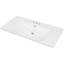 Comptoir de salle de bain 36 po en céramique avec lavabo blanc, 3 trous de robinet, forme rectangulaire, profondeur 18 po, hauteur 6,6 po, comptoir simple facile à assembler, céramique, surface propre