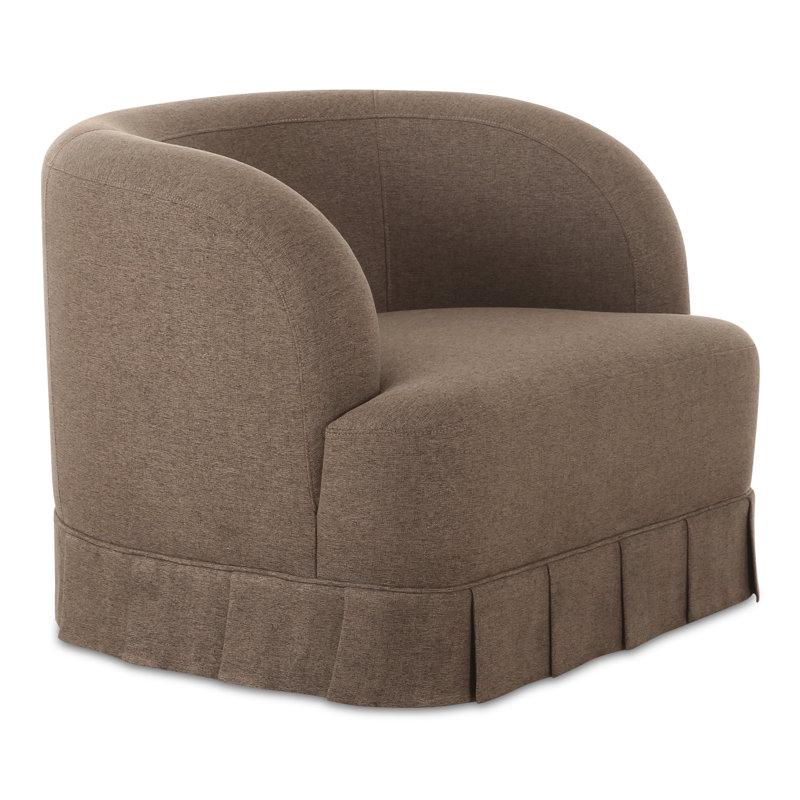 Milo Swivel Chair, Brown Polyester