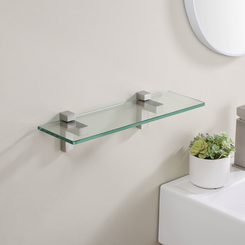 Eunson Floating Shelf, 3.5" H x 15.8" W x 4.7" D, Nickel