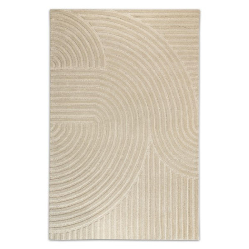 Tapis beige touffeté à la main Montreal, Rectangle 6 pi x 9 pi