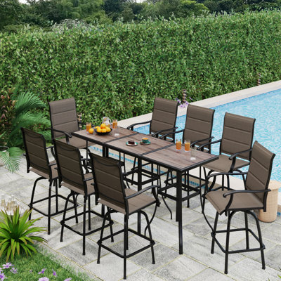 Alyne Square 8 - Person 27.5" Long Bar Height Dining Set