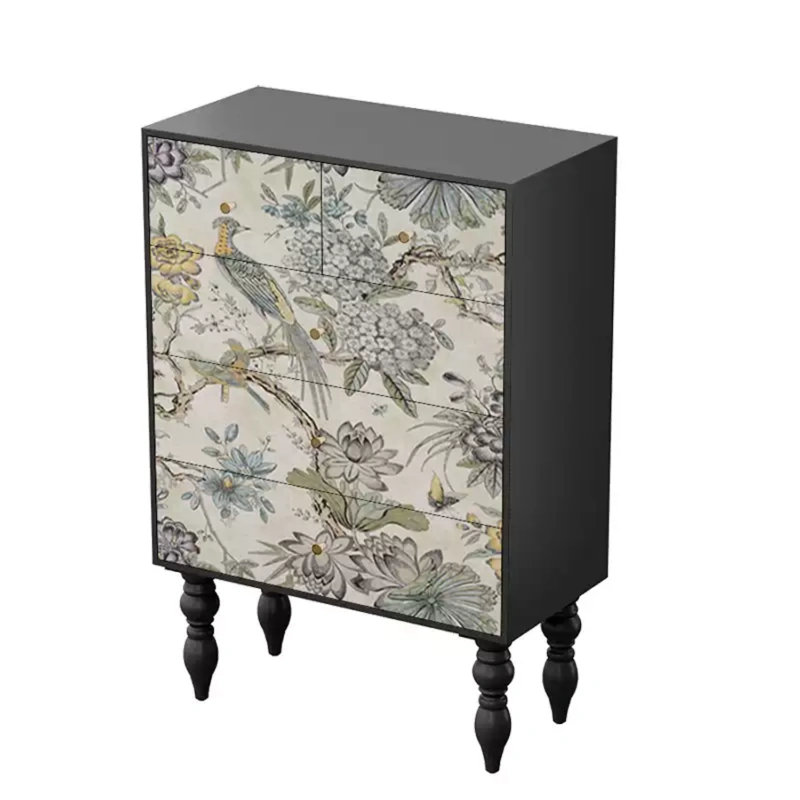 Commode d'appoint de rangement moderne à cinq tiroirs