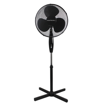 Mantraraj 51.2cm Oscillating Pedestal/Standing Fan 3 Speed Settings Black Floor Fan