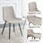 Upholstered Dining Chair with Carbon Steel Legs (Set of 6)-124568715-124568714