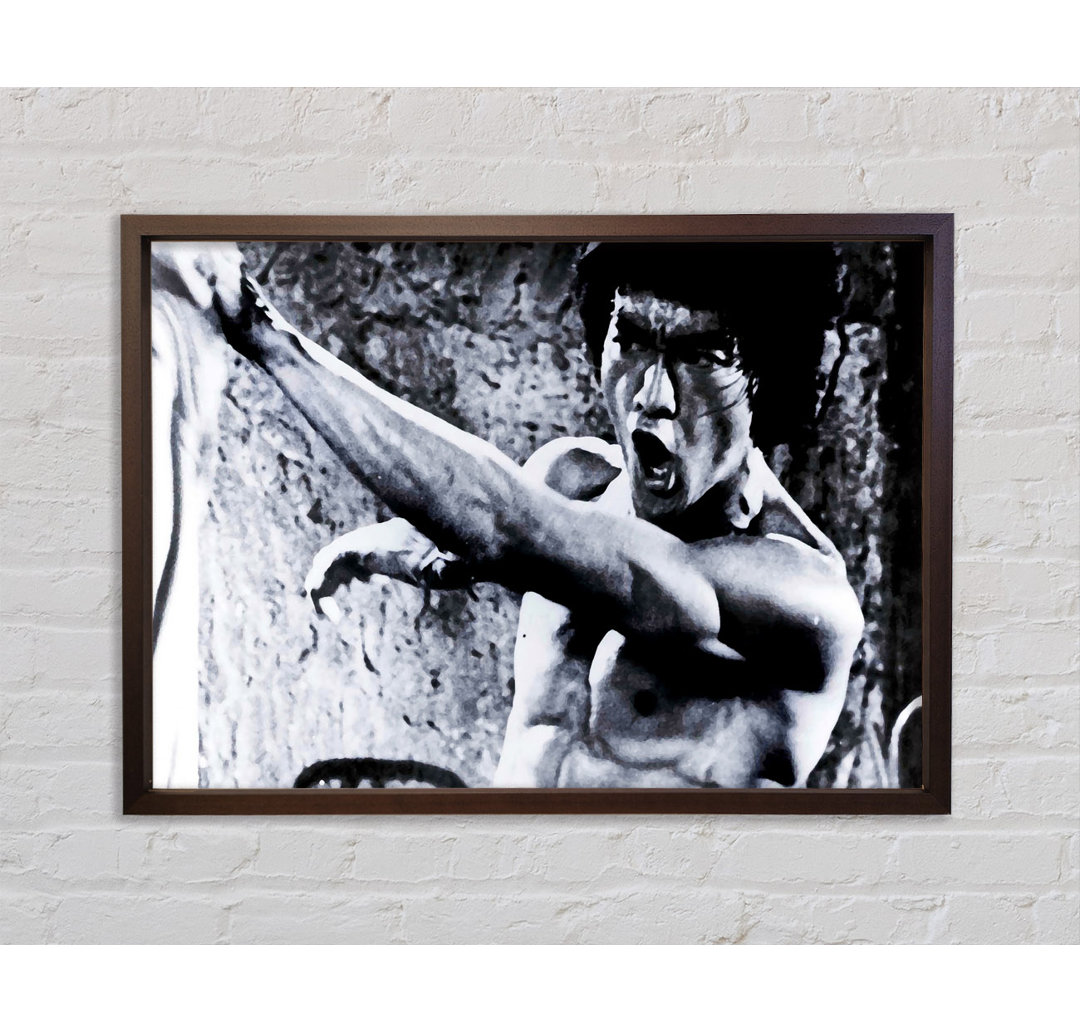 Bruce Lee Fist of Power - Einzelner Bilderrahmen Druck auf Leinwand