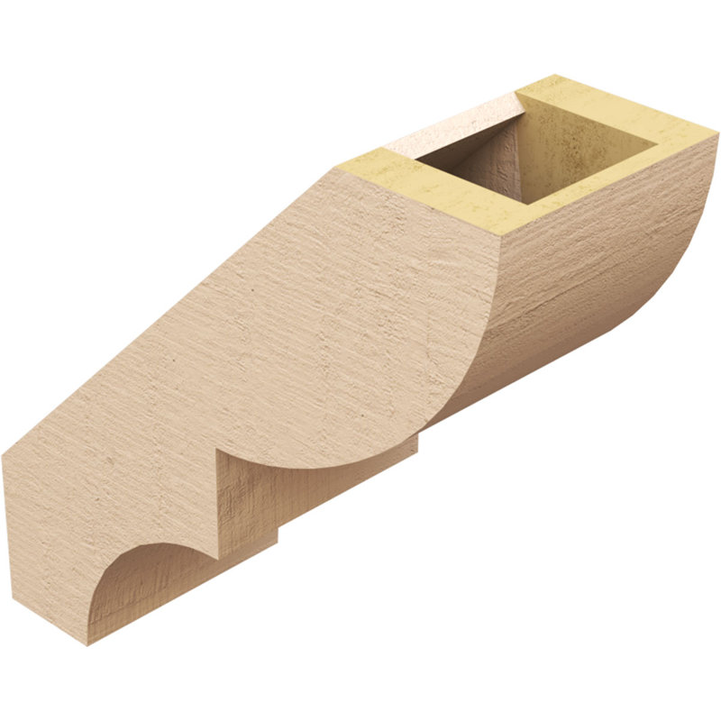 Attelle de genou en faux bois Timberhane cèdre brut, l 5 po x P 12 po x H 12 po, brun clair, H 12 po x l 5 po x P 12 po