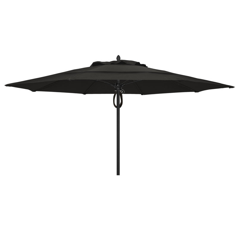 Parasol de marché 13 'Prestige, Sunbrella® terre cuite, Noir