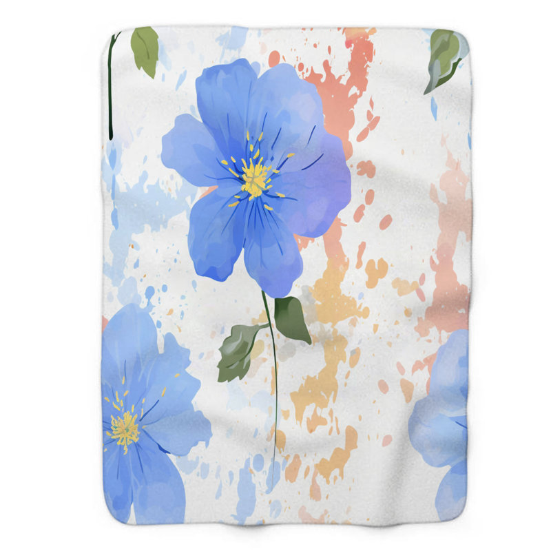 Meadow Blossoms - couverture de qualité supérieure 1 pièce, Lit simple