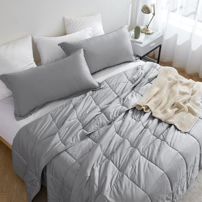 Cooling Lightweight Coma Inducer Oversized Comforter, Alaskan King Comforter + 4 King Shams, Ultimate Gray