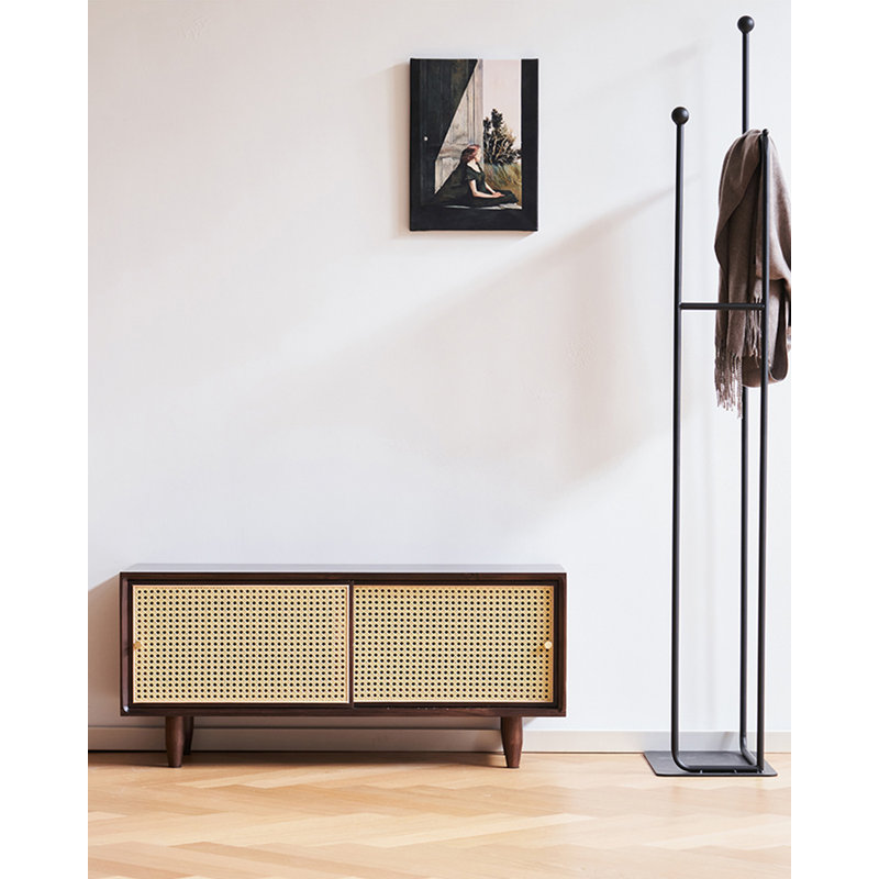 31.5" Brown Rectangular Solid Wood Shoe Storage