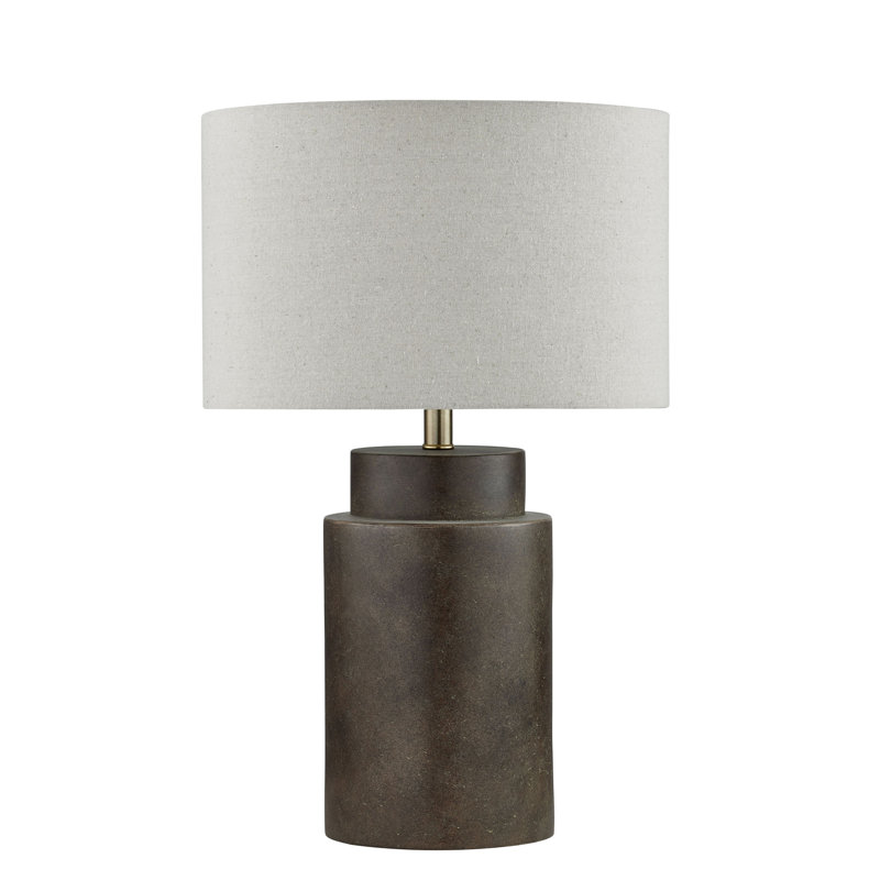 Blair 25" Resin Table Lamp with Fabric Shade, Brown