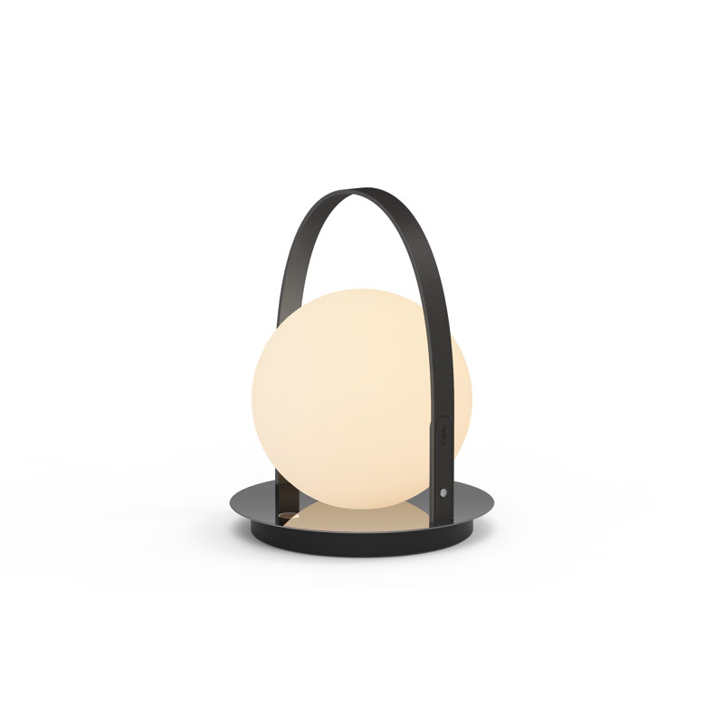 Bola Battery Powered Integrated LED Outdoor Lantern, Gunmetal/Black 