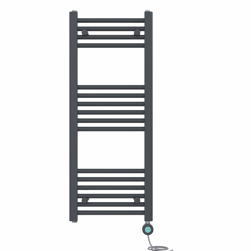 Arvonio Straight Towel Rail Heated Towel Rails, 100cm H x 40cm W x 3cm D, Anthracite