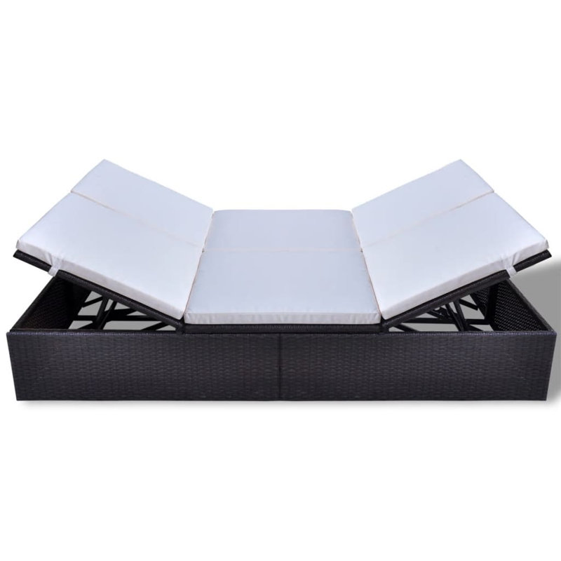 Villeneuve 77.6" Long Single chaise with Cushions, White, Brown