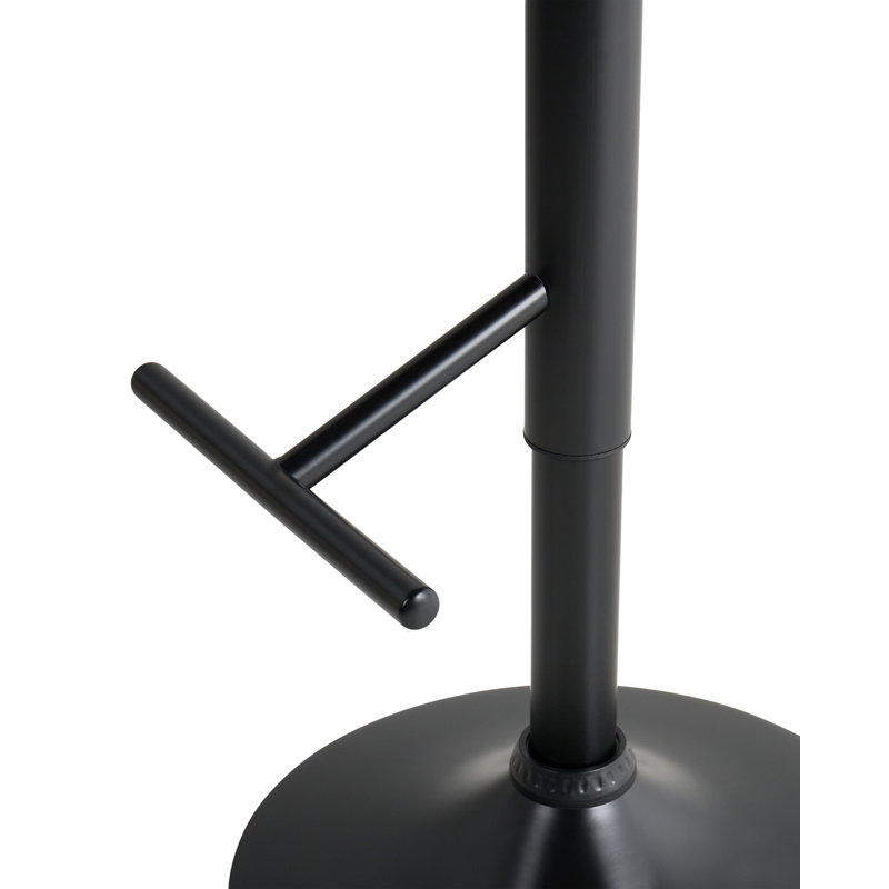 Swivel Upholstered Adjustable Height Counter Stool, Brown, Matt Black