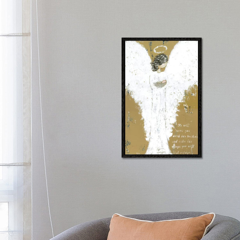 Angel Holding Child by Ashley Bradley - Gallery-Wrapped Canvas Giclée on Canvas, Black Framed, 66.04 cm H x 45.72 cm W