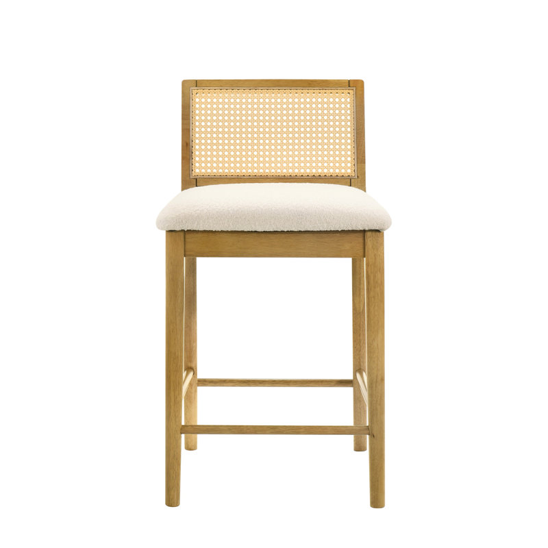 Tabouret de bar en bois Tobias Coastal, Tabouret de comptoir (siège d'une hauteur de 26 p, 3, Éclat ambré