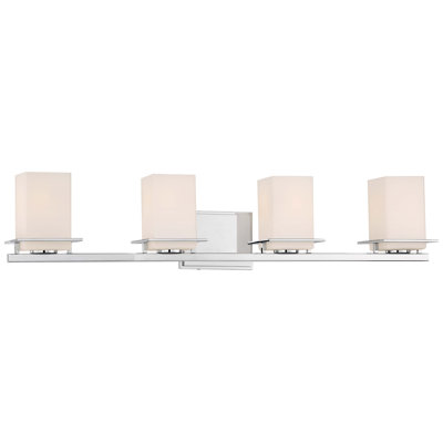 Latitude Run Delroy Chrome With Etched Opal Vanity Light