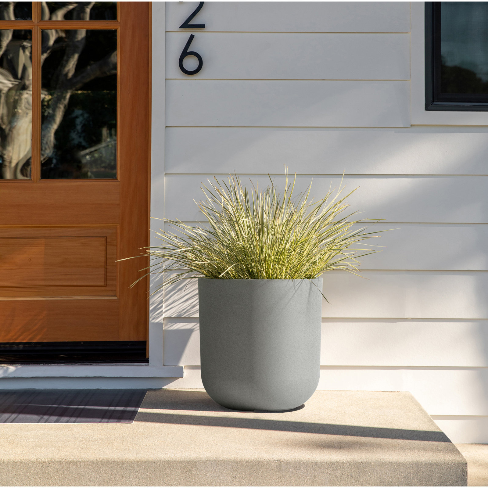Mason Series Kona Planter, Gray, 1, 15.25" H x 15" W x 15" D