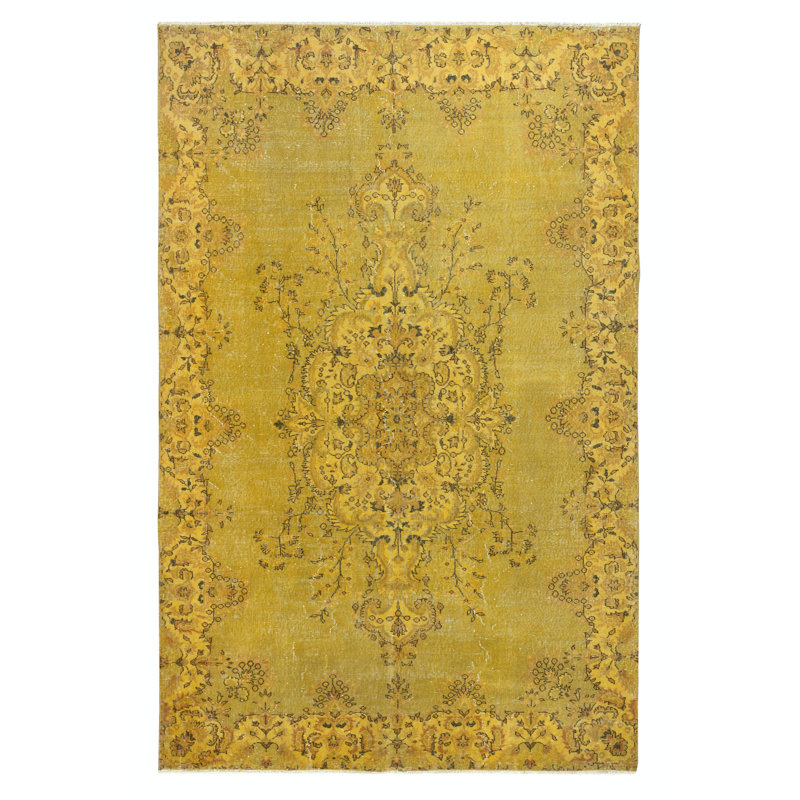 Tapis turc noué à la main de 7 x 10,8 pi. Tapis Medallion Design