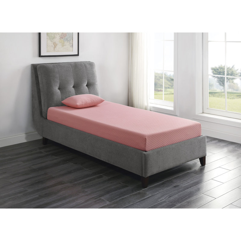 Matelas et oreiller de 7 pouces, rose, mousse viscoélastique imprégnée de gel, conçu pour un sommeil de rêve confortable rose et pouces, sommeil hautement respirant