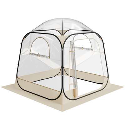 Pop up Sports Tent, 72x72 in Clear Bubble Tent for 2-4 Persons, Waterproof Outdoor Pod with Floor Mat & Top Cover, Garden Igloo Dome Tents Camping Shelter for Events Fishing Cheering