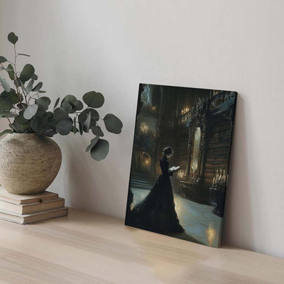 Wall Art Gothic Painting Picture Wall Decor Victorian Woman Reading.