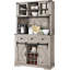 Buffet Farmhouse avec rangement, armoire à vin 72 "avec porte de grange coulissante et 3 tiroirs-1038050572