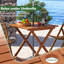 1 PCS 29.5" x 29.5" Patio Dining Table with Teak Painting 2" Umbrella Hole for Balcony